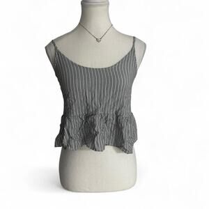 Hollister Striped Cropped Cutesy Casual Going Out  Tank Top Size XS